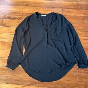 Lush brand flowy black shirt